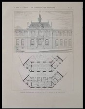 GRAULHET, MAIRIE - 1900- PLANCHE ARCHITECTURE - ALBERT MELISSENT