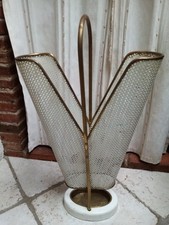 Porte Parapluie Vintage Mategot Feraud 1960 Metal Perforé Laiton