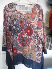 Top long/Tunique fluide bleu