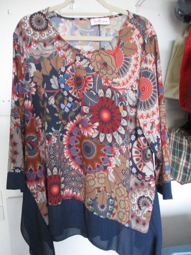 Top long tunique fluide bleu - fluide,