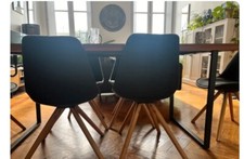 tectake 402545 Chaise de Salle à Manger - Noire (Pack de 4)