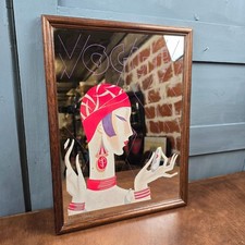 Miroir publicitaire sérigraphié VOGUE Octobre 1926 Style Art déco - Femme turban