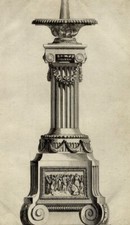 Piédestal Antique Delafosse Ornement Architecture Louis XVI Gravure originale