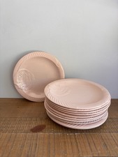 Lot 11 Assiettes Boch Frères La Louvière Fabrication Belge Modèle Poisson Rose