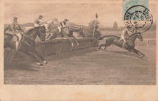 CP ILLUSTREE COURSE HIPPIQUE SAUT OBSTACLE HAIE JOCKEYS CHEVAUX  - 65118