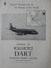 11/1954 PUB ROLLS-ROYCE DART ENGINES VICKERS VISCOUNT AIR FRANCE ORIGINAL AD