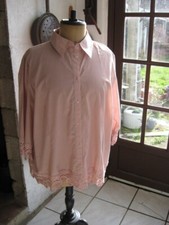 chemisier vieux rose, coton  dentelle bas et manches 3/4,  M&S MODE T52   neuf