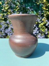 Vase en grès marron signé "Poterie Lempereur - Sars Poterie"