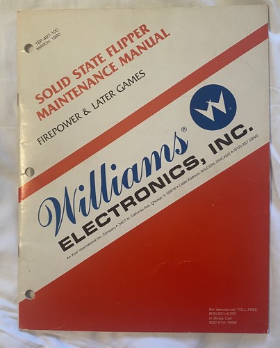 Williams pinball solid state - williams,