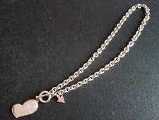 GUESS : Collier en Métal Argenté Coeur 42 cm de long