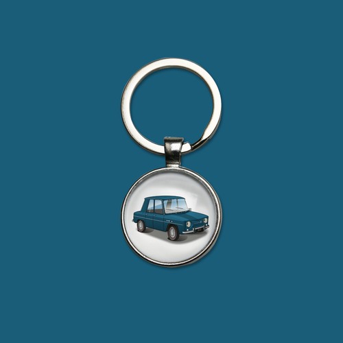 Porte clés bleu ardoise - porte-clés,