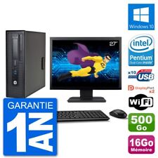 PC HP 800 G1 Ecran 27" Intel G3220 RAM 16Go Disque 500Go Windows 10 Wifi