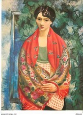 Art - Peinture - Moise Kisling - Femme au châle - Musée d'Art Moderne Paris - CP