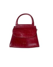 Petit sac en cuir rouge effet