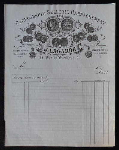 Facture pau 1890 - 1890, lagarde