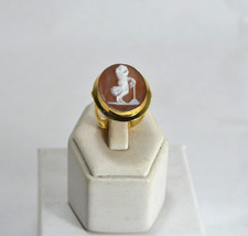 Anneau Argent 925 Doré Camée