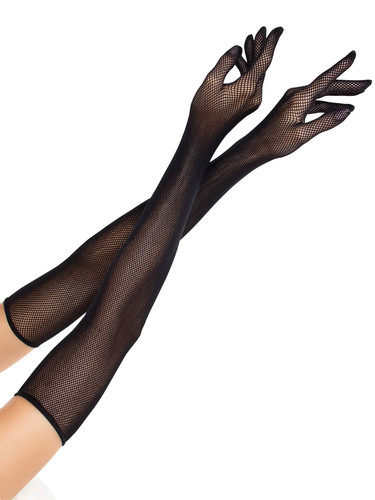 Opera length fishnet gloves - length,