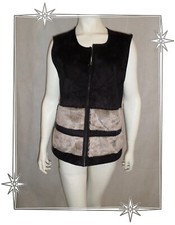 #  Veste Gilet Noir Imitation Peau Fourrure Little Miss Captain Tortue Taille 3