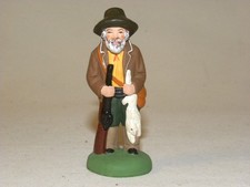 VINTAGE ANCIEN SANTON DE PROVENCE TERRE CUITE ESCOFFIER 7 CM LE CHASSEUR TBE