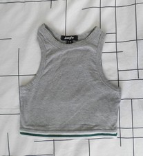 Débardeur Crop top femme gris chiné JENNYFER Taille XS (32)