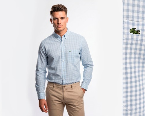 Chemise homme lacoste bleu - chemise,