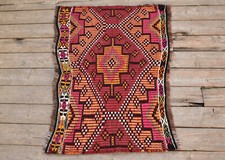 Tapis Turc Kilim 21''x29'' Tissé Main Kars Mini Cicim Kilim 55x76cm Door Mat