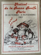 Affiche festival de la bonne bouffe. 1983, Bastille. Gastronomie, Rabelais.