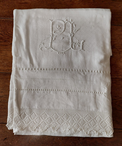 Drap ancien métis lin - , coton