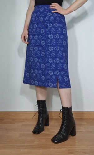 Jupe crayon femme midi bleue