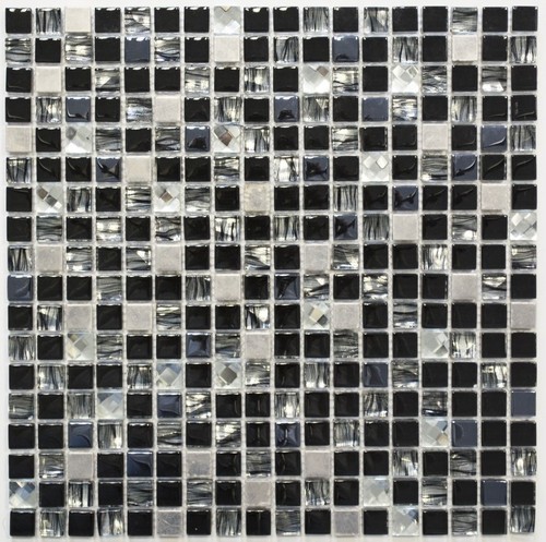 Mosaïque carreau inox verre
