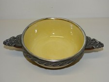 BELLE ECUELLE à OREILLES CERAMIQUE MONTURE Métal Argenté Gravée VS & C1 VITRINE