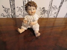 Figurine Porcelaine Petite Statue Capodimonte Fille ou garçon Nourrisson