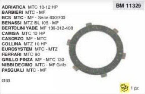 Disque embrayage motoculteur - d'embrayage,