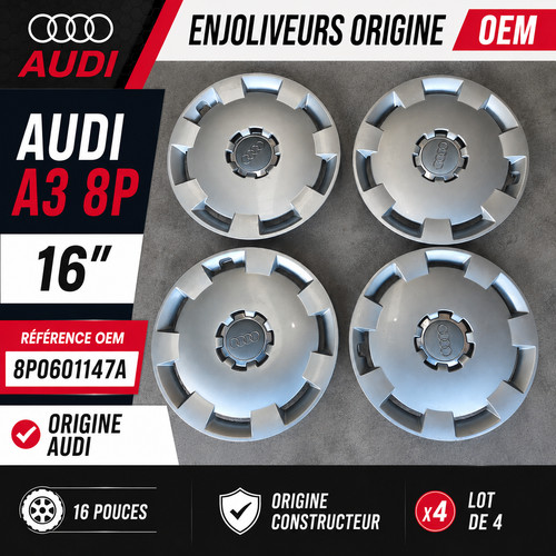 Enjoliveurs audi 8p 16 - 4, a3