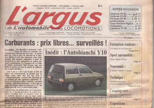 Argus 2922 dakar austin - l'argus, n°2922