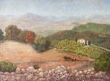 Paysage de Provence Peinture acrylique sur bois France