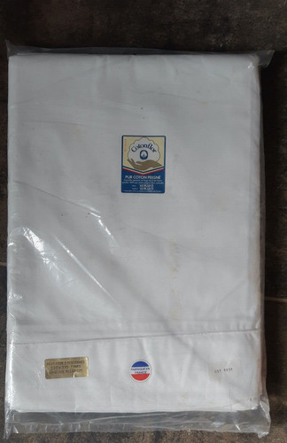 Drap blanc pur coton peigné