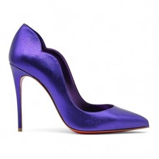 Christian Louboutin Hot Chick Cuir Tennis 100mm Violet Ue 36 US 5.5 - Neuf