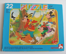 PUZZLE NATHAN WALT DISNEY MICKEY DANS LES BOIS 1985 CHASSE
