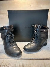 bottines sneakers compensées Repetto cuir noir façon python 38