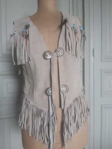 Gilet femme croûte cuir - gilet,