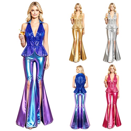 Women glitter disco outfit - women's,