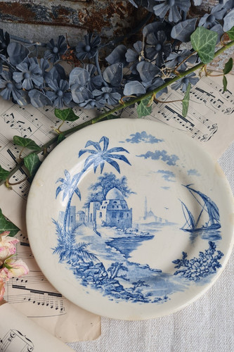 Ancienne assiette plate terre - assiette,