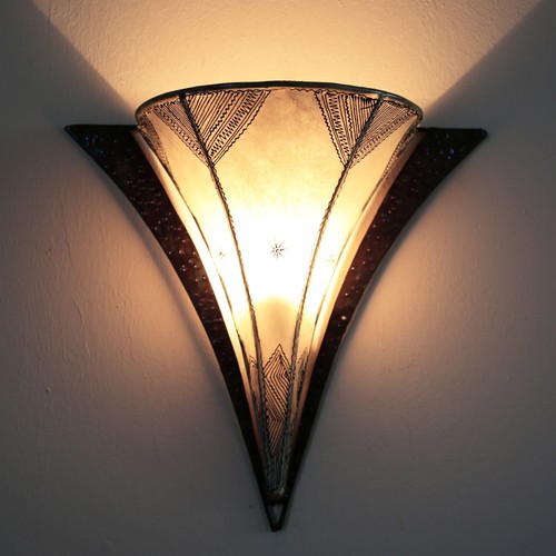 Applique murale cuir fait - applique,