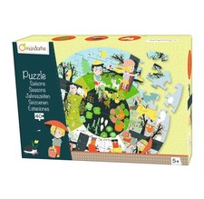 [PU007O] Avenue Mandarine Puzzle rond grande taille 40 pièces, Les saisons