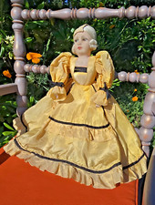 Antique Rare French Boudoir Doll  16” Poupée De Salon Ancienne Hand Painted Face