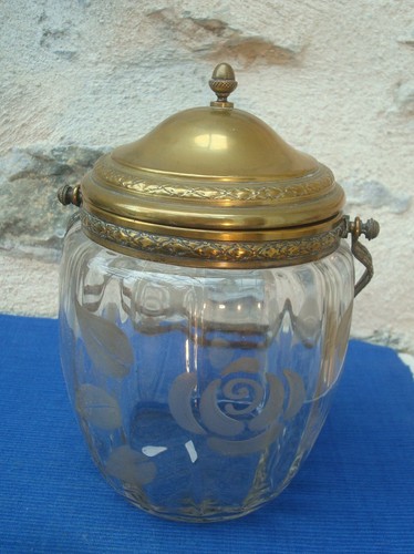 V47 pot biscuit verre gravé - v47,