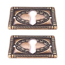 2x entrée de clé laurier horizontale 25x43mm malle meuble ancien vintage antique