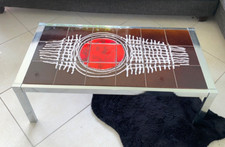 Table basse Design vintage 1970’S céramique et métal