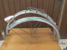 PAIRE GARDE BOUE ALU LISERET VERT ANCIEN VELO RANDONNEUSE BICYCLE FENDERS 650b